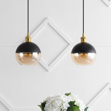 Nixon 7.5" Adjustable Drop Globe Metal/Glass LED Pendant - JONATHAN Y